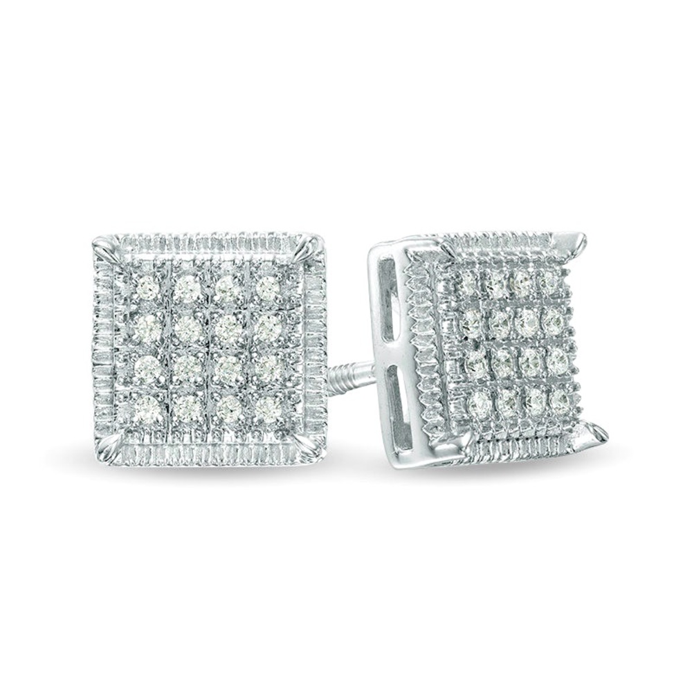 BRAND NEW SILVER DIAMOND EARRINGS‼️